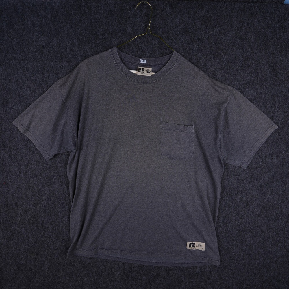 Vintage 90s Russell Athletic Pro Cotton Pocket T-Shirt Mens Large Gray Good Fade